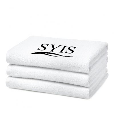 SYIS Ręcznik frotte z logo 70x140 - biały
